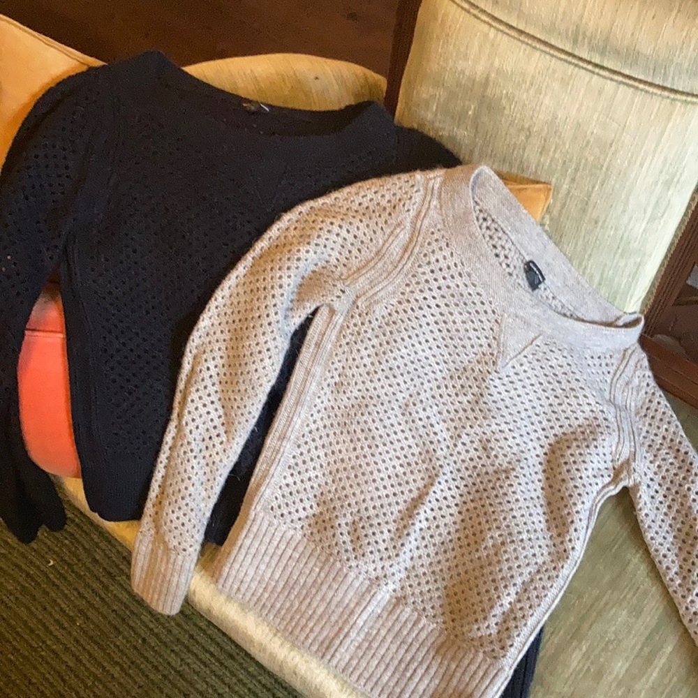 But 2, Two Club Monaco sweater blue and gray